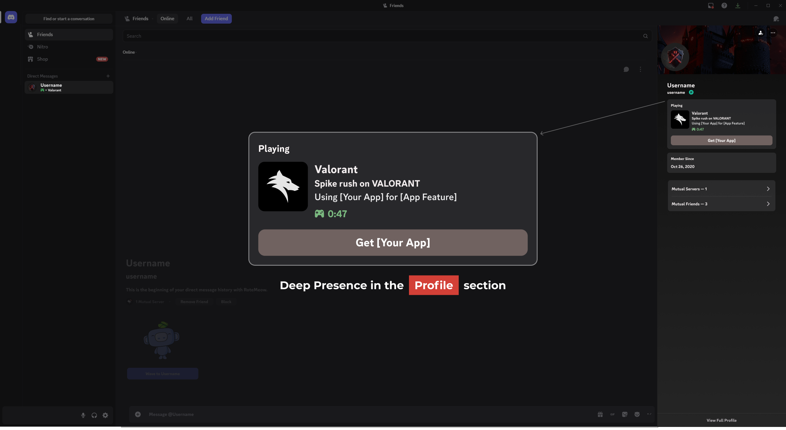 Call to action in profile.