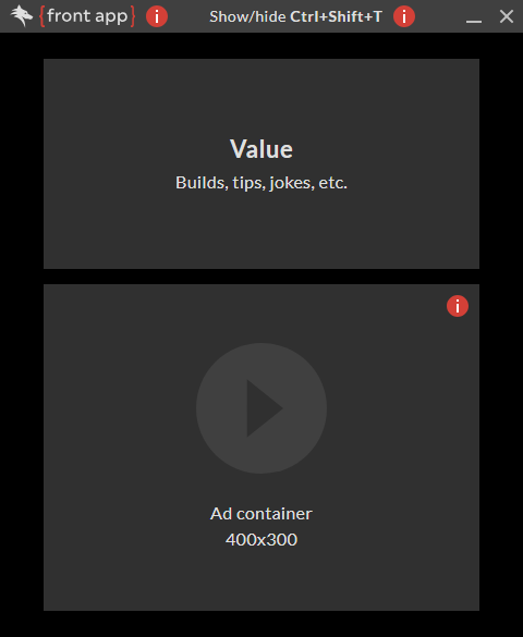 In game app loading screen